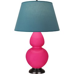 Razzle Rose Double Gourd Table Lamp in Razzle Rose Glazed Ceramic Color