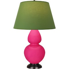 Razzle Rose Double Gourd Table Lamp in Razzle Glazed Ceramic Color