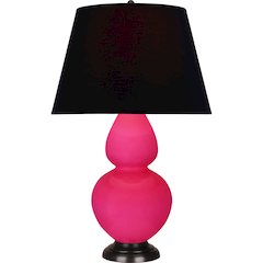 Razzle Rose Double Gourd Table Lamp in Razzle Rose Glazed Ceramic Color