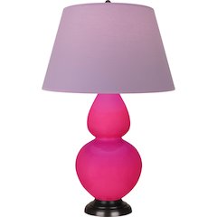 Razzle Rose Double Gourd Table Lamp in Razzle Rose Glazed Ceramic Color