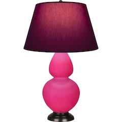 Razzle Rose Double Gourd Table Lamp in Razzle Rose Glazed Ceramic Color