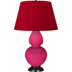 Razzle Rose Double Gourd Table Lamp in Razzle Rose Glazed Ceramic Color
