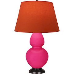 Razzle Rose Double Gourd Table Lamp in Razzle Rose Glazed Ceramic Color