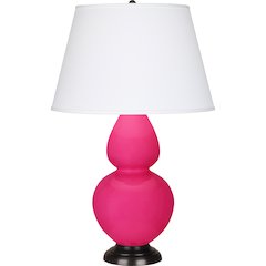 Razzle Rose Double Gourd Table Lamp in Razzle Rose Glazed Ceramic Color