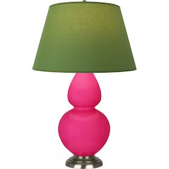 Razzle Rose Double Gourd Table Lamp in Razzle Rose Glazed Ceramic Color