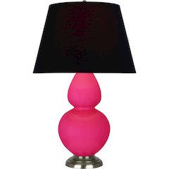 Razzle Rose Double Gourd Table Lamp in Razzle Rose Glazed Ceramic Color