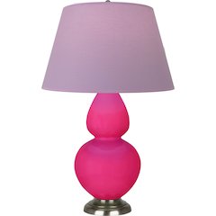 Razzle Rose Double Gourd Table Lamp in Razzle Rose Glazed Ceramic Color