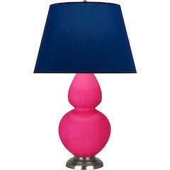 Razzle Rose Double Gourd Table Lamp in Razzle Rose Glazed Ceramic Color