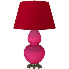 Razzle Rose Double Gourd Table Lamp in Razzle Rose Glazed Ceramic Color
