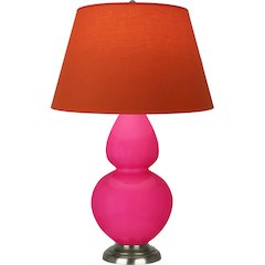 Razzle Rose Double Gourd Table Lamp in Razzle Rose Glazed Ceramic Color