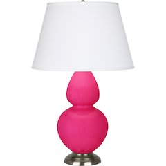 Razzle Rose Double Gourd Table Lamp in Razzle Rose Glazed Ceramic Color