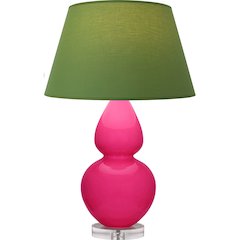 Razzle Rose Double Gourd Table Lamp in Razzle Rose Glazed Ceramic Color