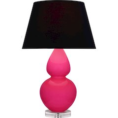 Razzle Rose Double Gourd Table Lamp in Razzle Rose Glazed Ceramic Color