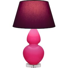Razzle Rose Double Gourd Table Lamp in Razzle Rose Glazed Ceramic Color