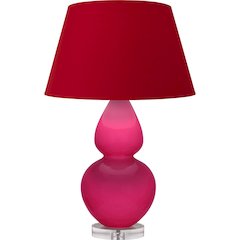 Razzle Rose Double Gourd Table Lamp in Razzle Rose Glazed Ceramic Color