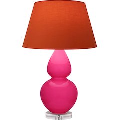 Razzle Rose Double Gourd Table Lamp in Razzle Rose Glazed Ceramic Color