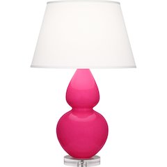 Razzle Rose Double Gourd Table Lamp in Razzle Rose Glazed Ceramic Color