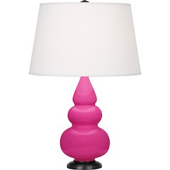 Razzle Rose Small Triple Gourd Accent Lamp in Razzle Rose Glazed Ceramic Color