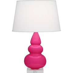 Razzle Rose Small Triple Gourd Accent Lamp in Razzle Rose Glazed Ceramic Color
