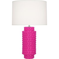 Razzle Rose Dolly Table Lamp in Razzle Rose Glazed Textured Ceramic Color