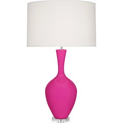 Razzle Rose Audrey Table Lamp in Razzle Rose Glazed Ceramic Color
