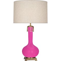 Razzle Rose Athena Table Lamp in Razzle Rose Glazed Ceramic Color