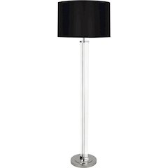 Fineas Floor Lamp in Clear Glass And Polished Nickel Color
