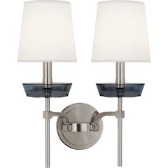 Cristallo Wall Sconce in Polished Nickel W/ Smoke Crystal Accents Color