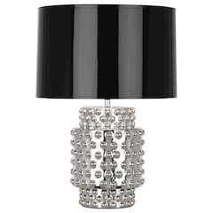 Nickel Metallic Glaze Dolly Accent Lamp in Nickel Metallic Glaze Color