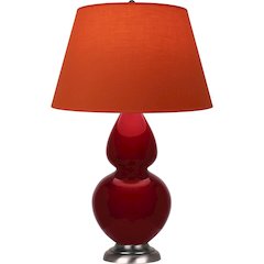 Sangria Double Gourd Table Lamp in Sangria Glazed Ceramic Color
