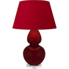 Sangria Double Gourd Table Lamp in Sangria Glazed Ceramic Color