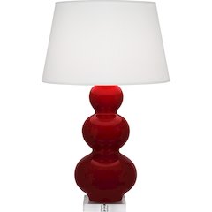 Sangria Triple Gourd Table Lamp in Sangria Glazed Ceramic Color