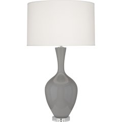 Smokey Taupe Audrey Table Lamp in Smokey Taupe Glazed Ceramic Color