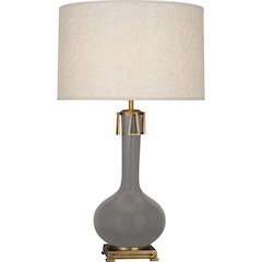 Smokey Taupe Athena Table Lamp in Smokey Taupe Glazed Ceramic Color