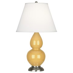 Sunset Small Double Gourd Accent Lamp in Sunset Yellow Glazed Ceramic Color
