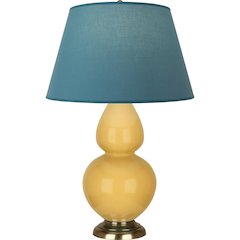Sunset Double Gourd Table Lamp in Sunset Yellow Glazed Ceramic Color