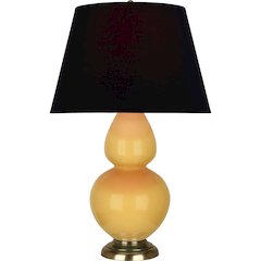 Sunset Double Gourd Table Lamp in Sunset Yellow Glazed Ceramic Color