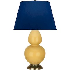 Sunset Double Gourd Table Lamp in Sunset Yellow Glazed Ceramic Color