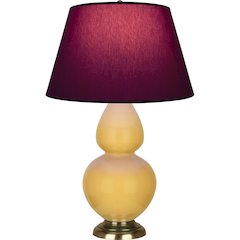 Sunset Double Gourd Table Lamp in Sunset Yellow Glazed Ceramic Color