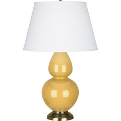 Sunset Double Gourd Table Lamp in Sunset Yellow Glazed Ceramic Color