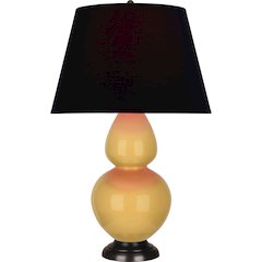 Sunset Double Gourd Table Lamp in Sunset Glazed Ceramic Color