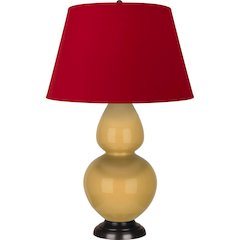 Sunset Double Gourd Table Lamp in Sunset Yellow Glazed Ceramic Color