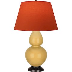 Sunset Double Gourd Table Lamp in Sunset Yellow Glazed Ceramic Color