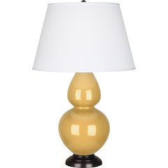 Sunset Double Gourd Table Lamp in Sunset Yellow Glazed Ceramic Color