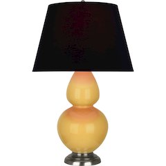 Sunset Double Gourd Table Lamp in Sunset Yellow Glazed Ceramic Color