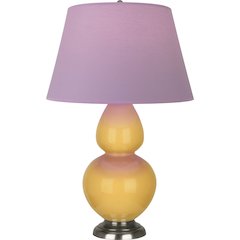 Sunset Double Gourd Table Lamp in Sunset Yellow Glazed Ceramic Color