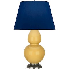 Sunset Double Gourd Table Lamp in Sunset Yellow Glazed Ceramic Color
