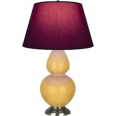 Sunset Double Gourd Table Lamp in Sunset Yellow Glazed Ceramic Color