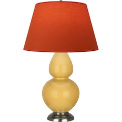 Sunset Double Gourd Table Lamp in Sunset Yellow Glazed Ceramic Color