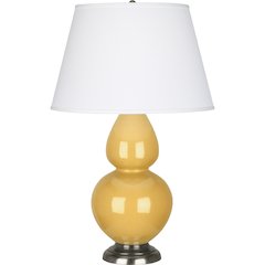 Sunset Double Gourd Table Lamp in Sunset Yellow Glazed Ceramic Color